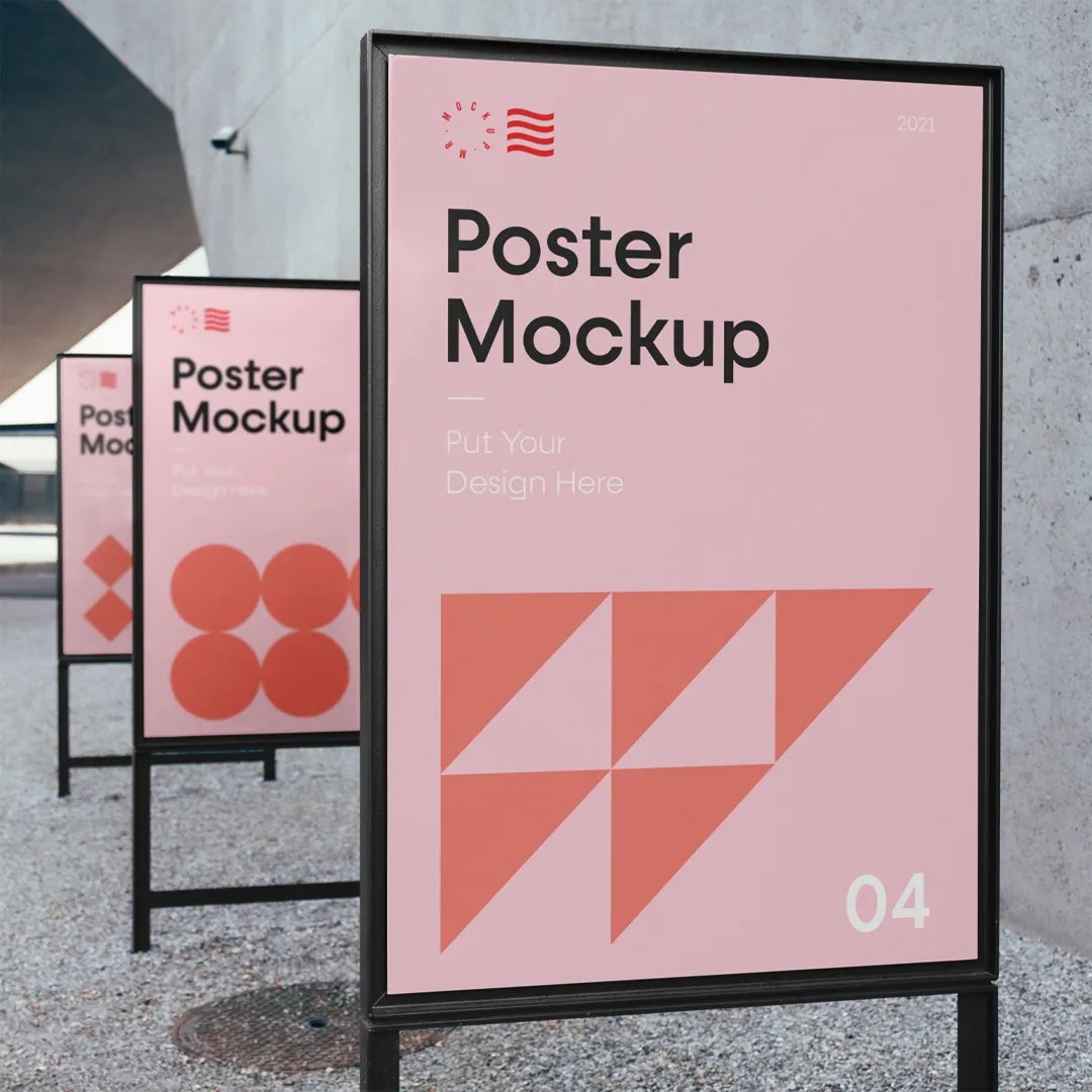 Üçlü Poster Mockup - Mr.Mockup | 