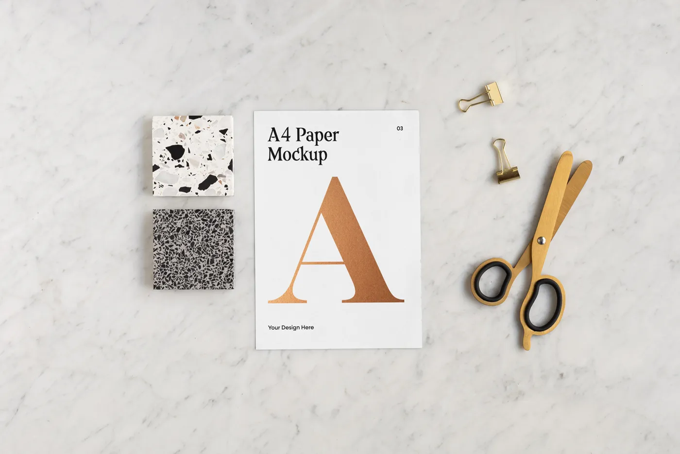 A4 makaslı kağıt Mockup - Mr.Mockup | 