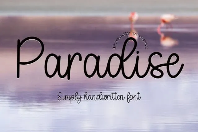 Paradise Script Font - Ücretsiz yazı tipini indirin