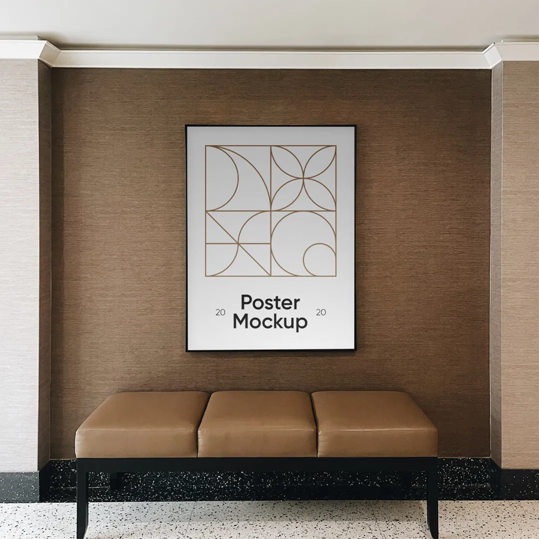 Otel Mockup'da Poster - Mr.Mockup | 