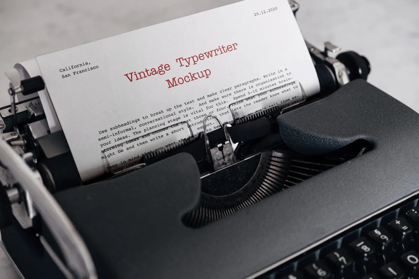 Vintage daktilo Mockup - Mr.Mockup | 