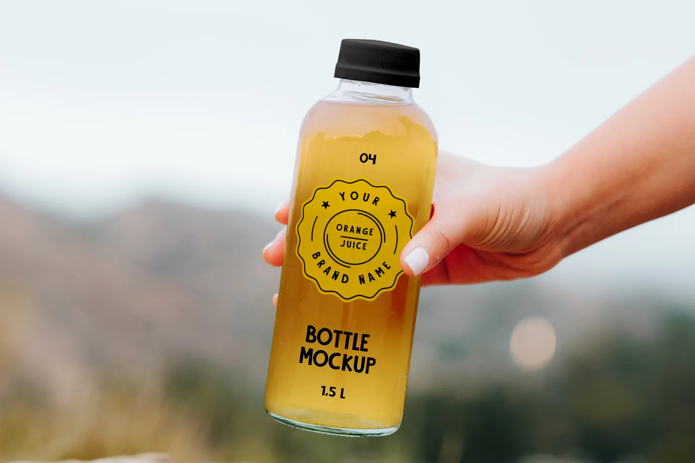 Şeffaf Şişe Mockup - Mr.Mockup | 
