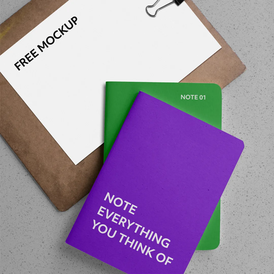 Pano Mockup ile Defterler - Mr.Mockup | 