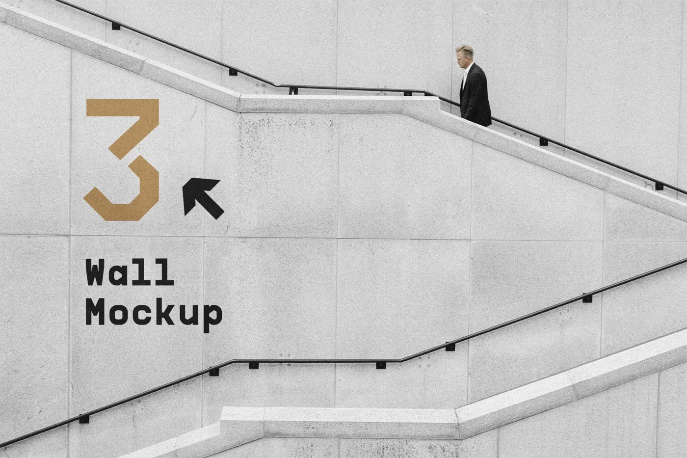 Merdivenli Duvar Mockup - Mr.Mockup | 
