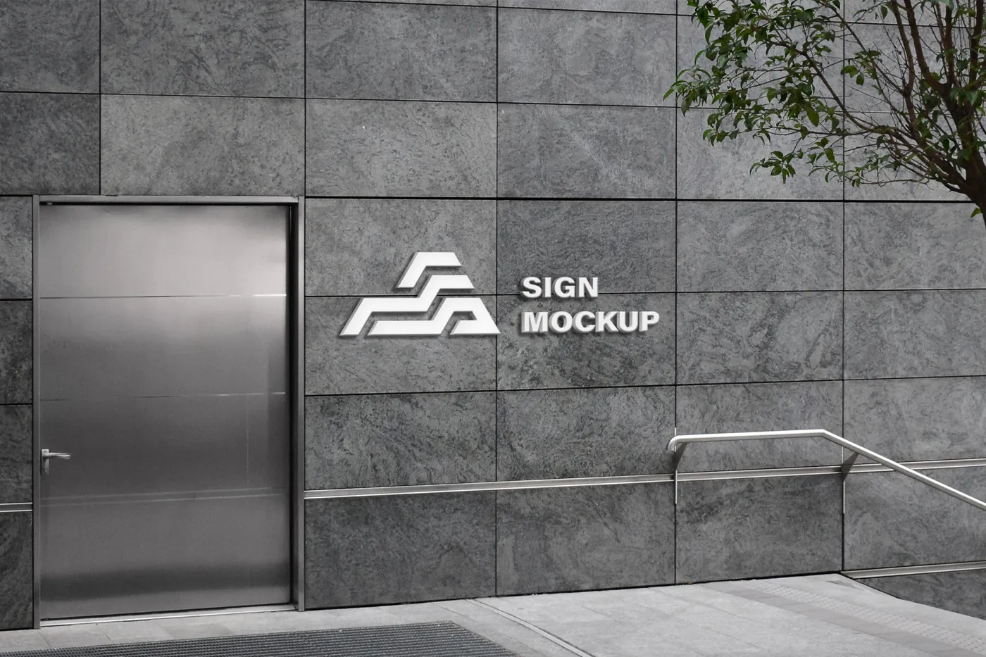 Duvar Logosu Mockup - Mr.Mockup | 