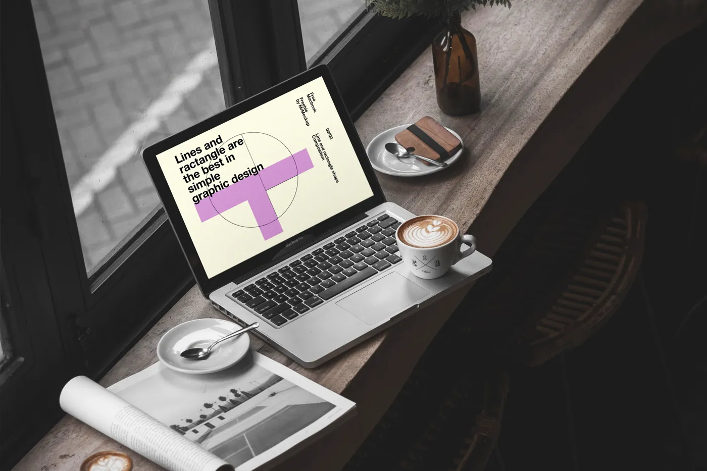 MacBook Pro Cafe Mockup - Mr.Mockup | 
