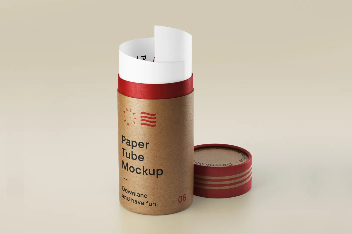 Açık Kağıt Tüp Mockup - Mr.Mockup | 