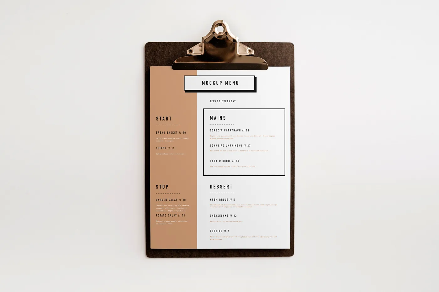 Pano Menüsü Mockup - Mr.Mockup | 