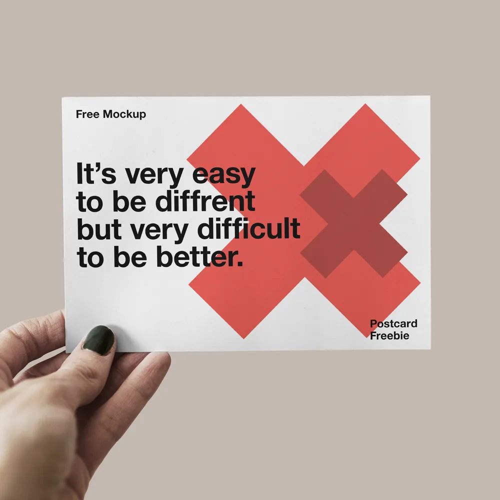 Ücretsiz Kartpostal Mockup - Mr.Mockup | 