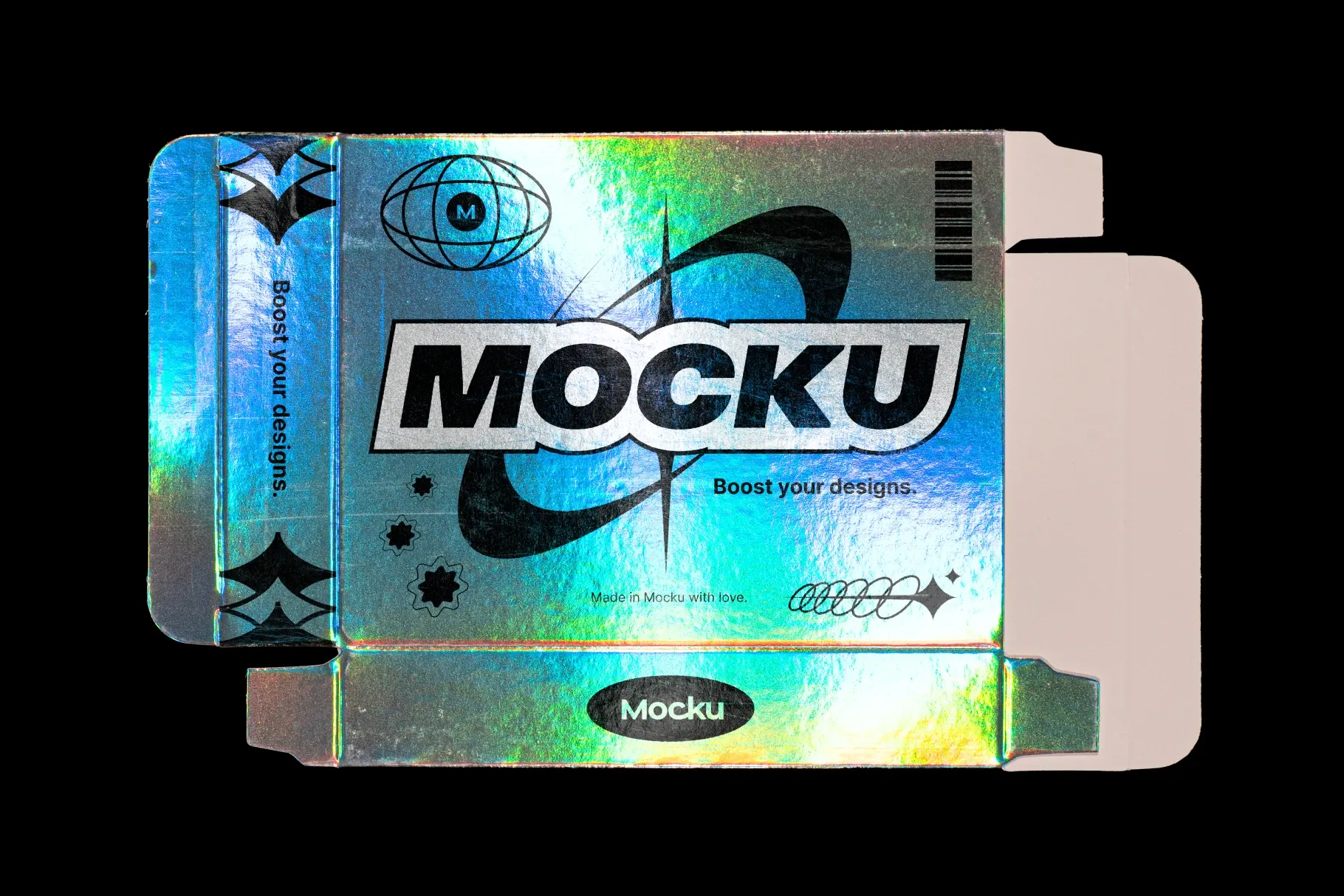 Holografik Kutu Mockup