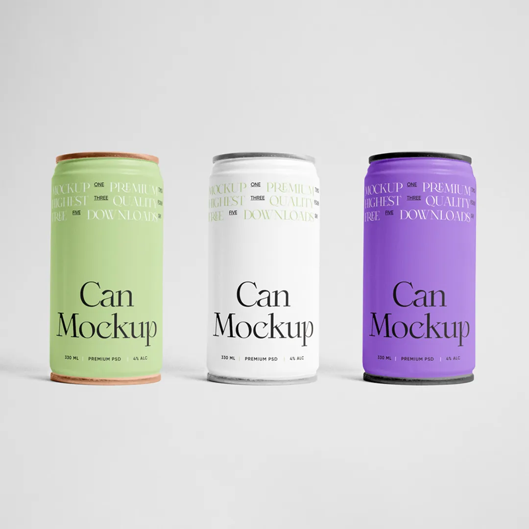 Ücretsiz Üç Küçük Metal Maketler - Mr.Mockup