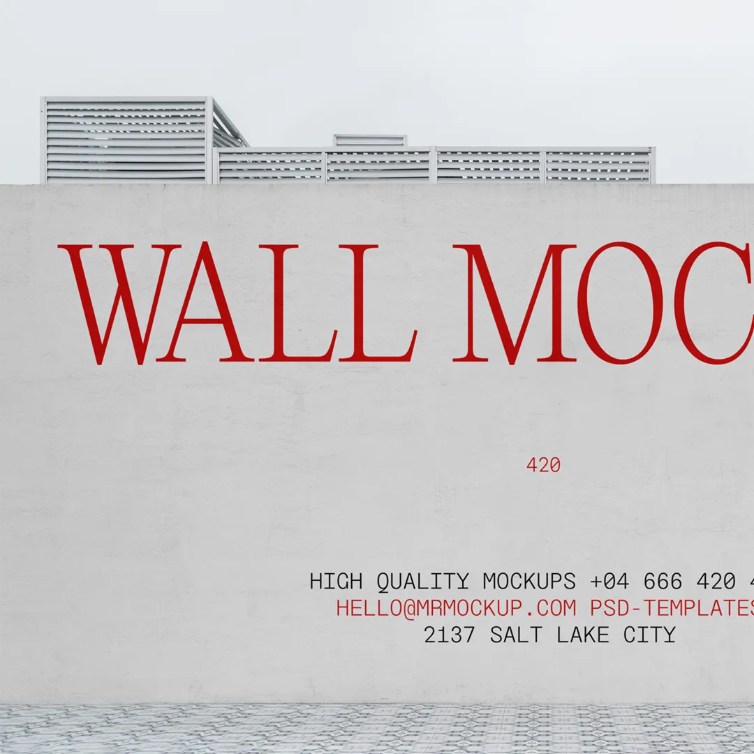 Ücretsiz ön görünüm duvar mockup - mr.mockup