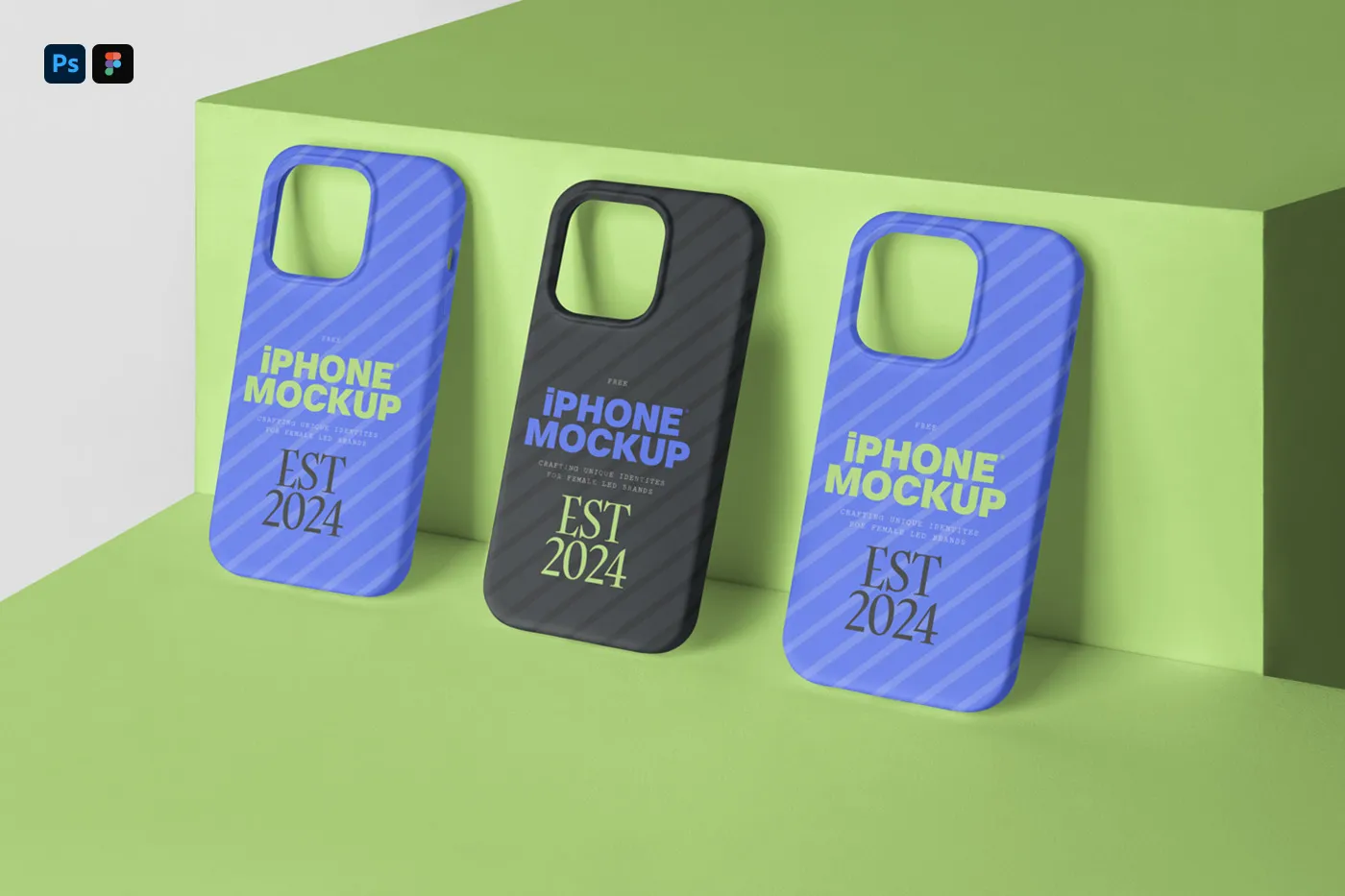 Ücretsiz üç iPhone Case Mockup - Mr.Mockup