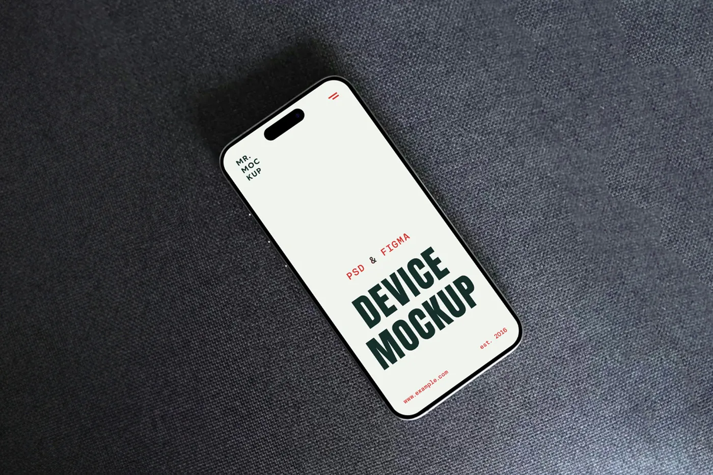 Sofa Mockup'ta Ücretsiz İPhone 16 Pro - Mr.Mockup