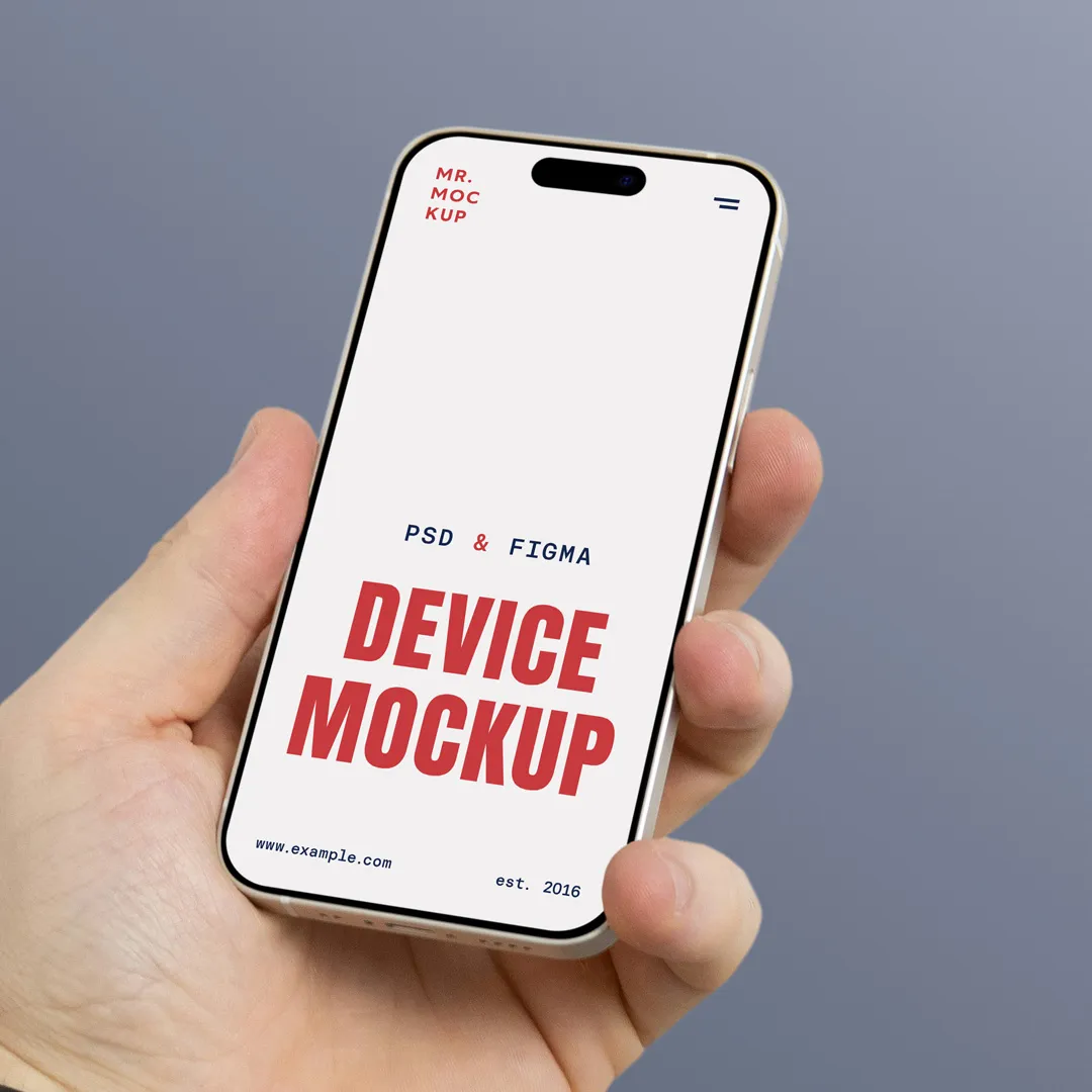 Ücretsiz iPhone 16 Pro Mockup - Mr.Mockup
