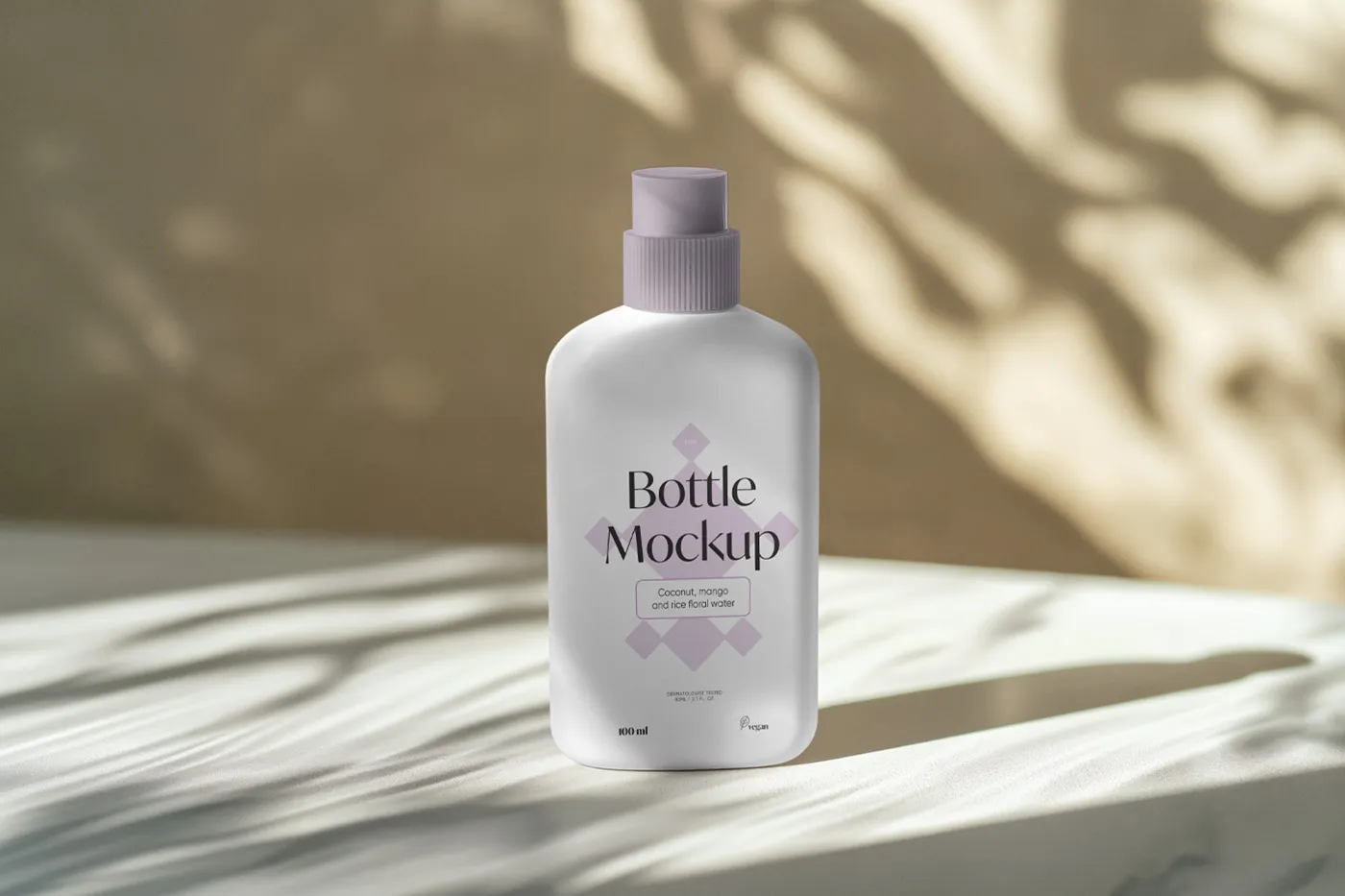 Ücretsiz Krem Plastik Şişe Mockup - Mr.Mockup