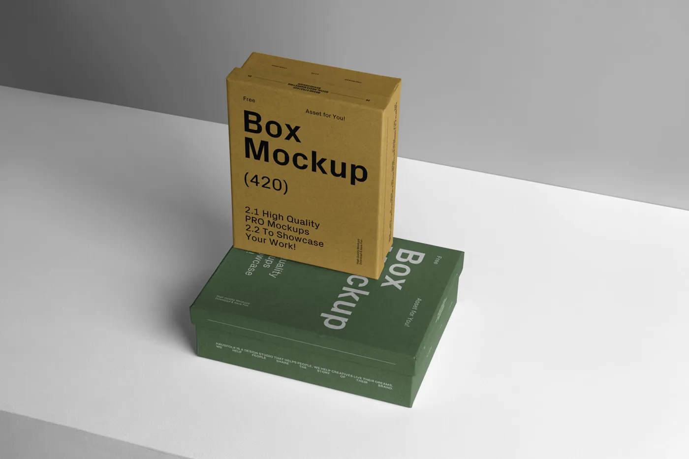 Ücretsiz iki karton kutu Mockup - Mr.Mockup