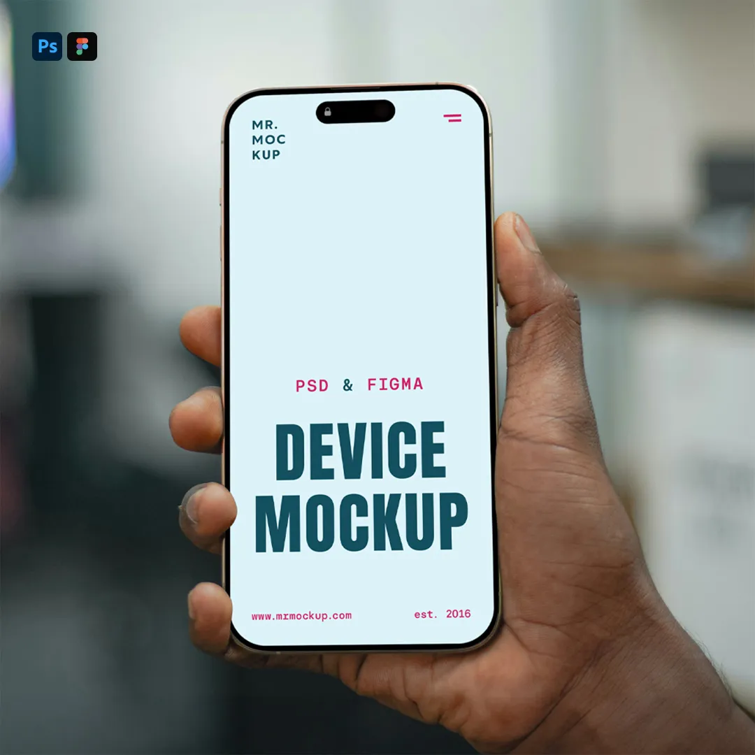 Ücretsiz iPhone 16 Pro Mockup - Mr.Mockup
