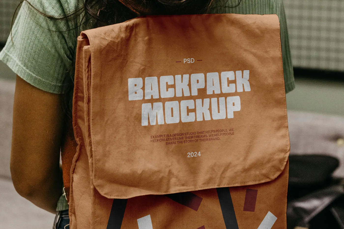 Ücretsiz tuval sırt çantası Mockup - Mr.Mockup