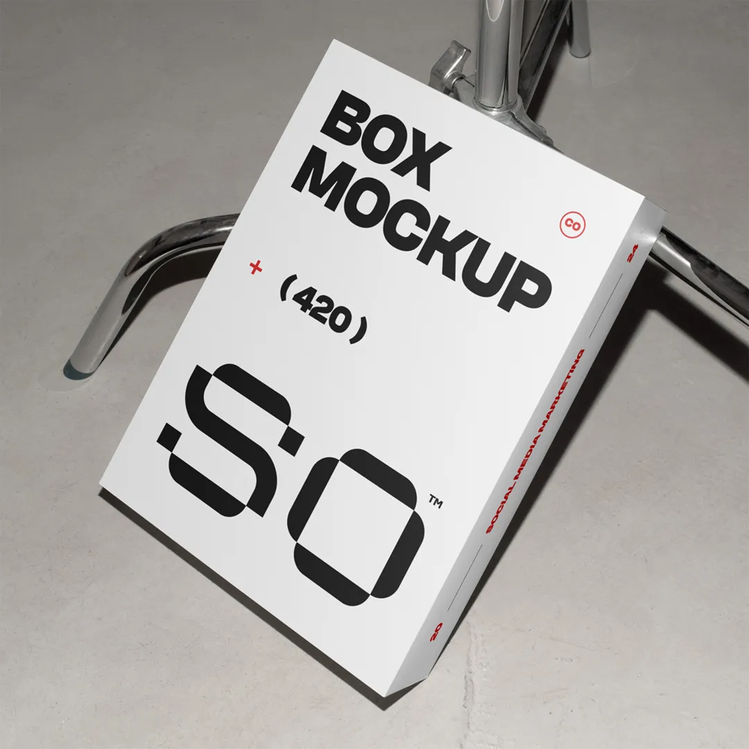 Ücretsiz Beyaz Kutu Mockup - Mr.Mockup