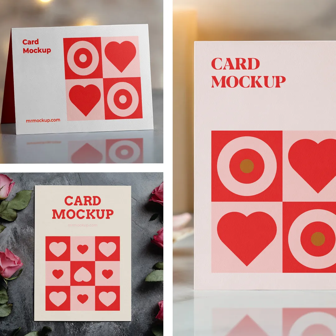 Ücretsiz Sevgililer Günü Kartı Paketi Maketler - Mr.Mockup