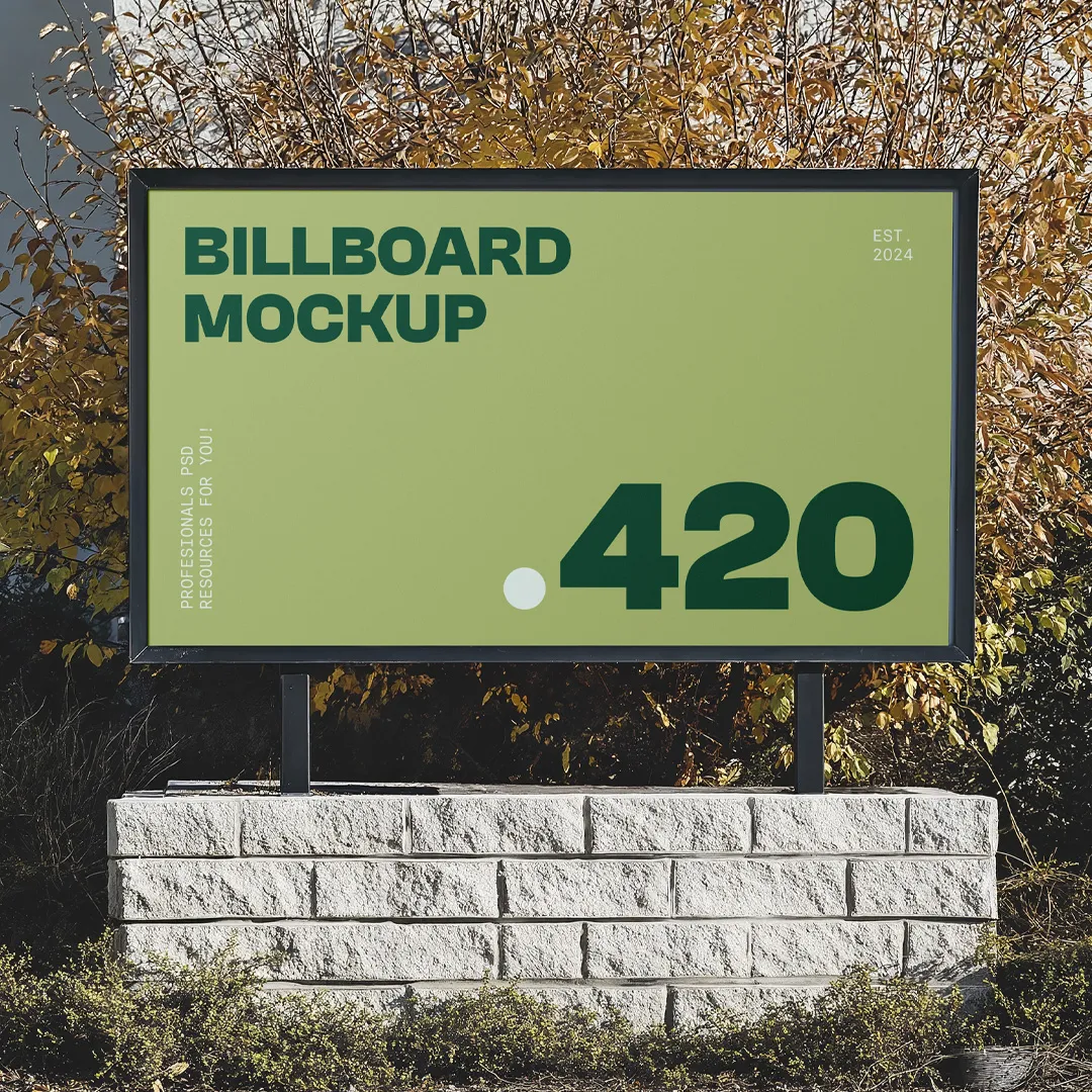Ücretsiz Küçük Yatay Billboard Mockup - Mr.Mockup