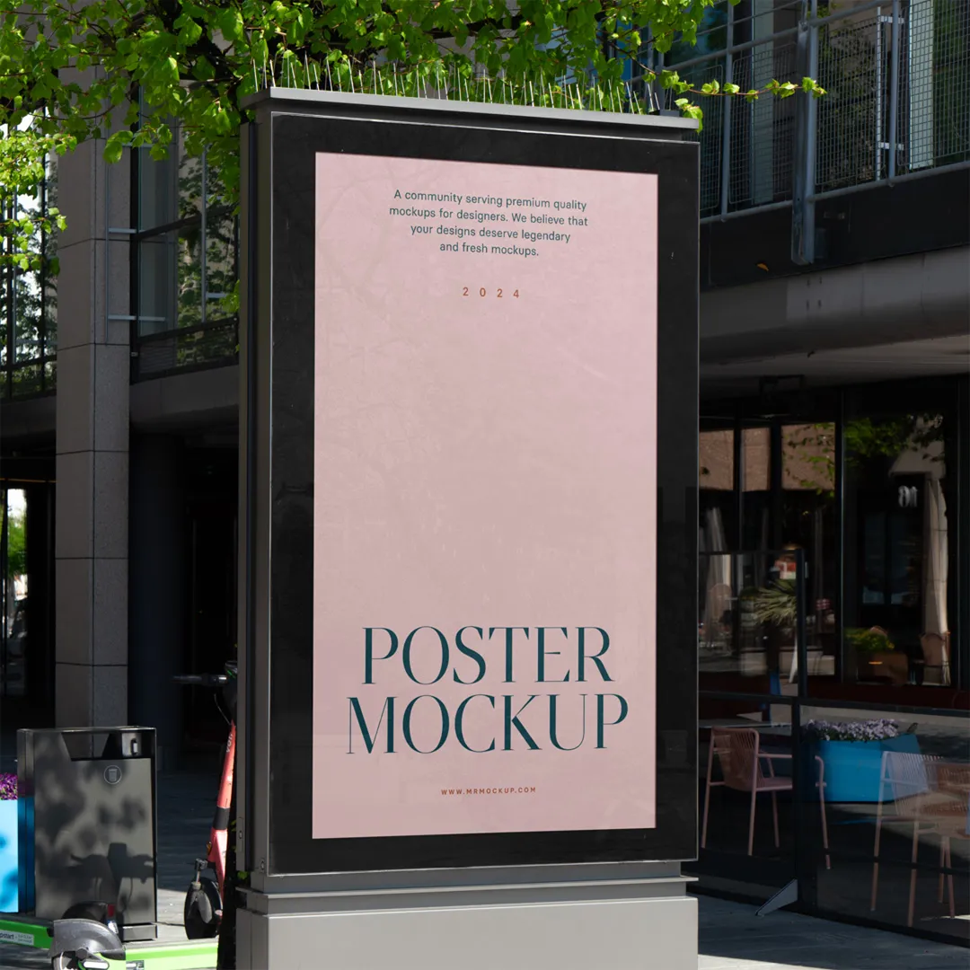 Street Mockup'ta Ücretsiz Hafif Kutusu - Mr.Mockup