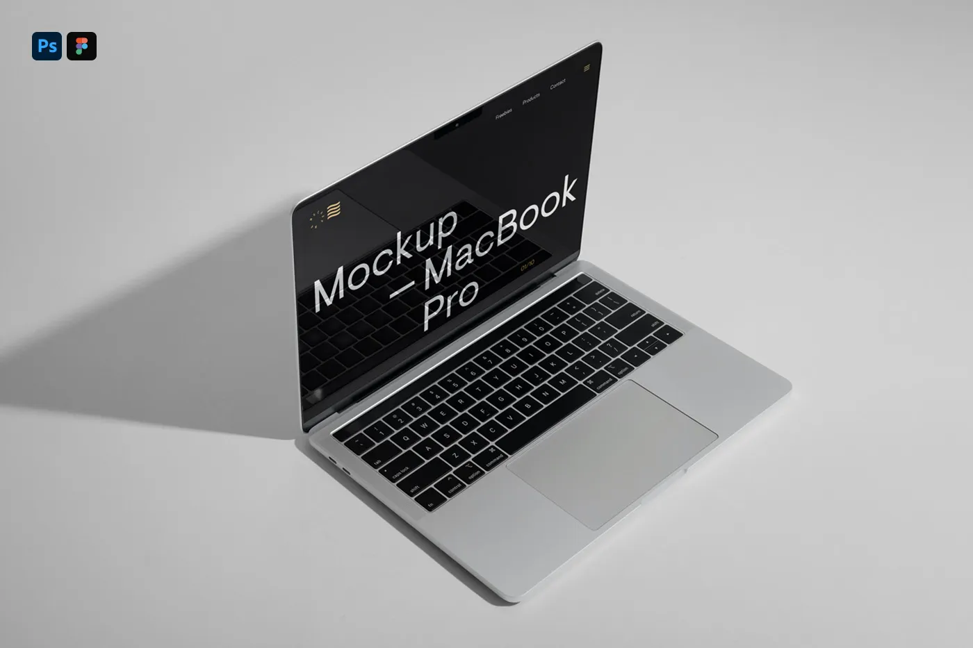 Ücretsiz Silver MacBook Pro Mockup - Mr.Mockup