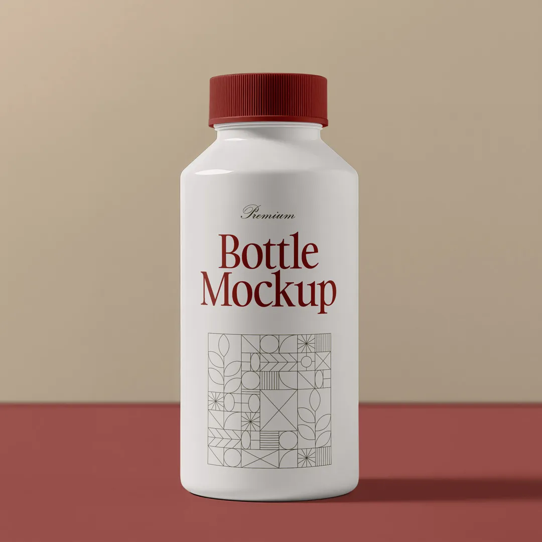 Ücretsiz Plastik Kozmetik Şişesi Mockup - Mr.Mockup