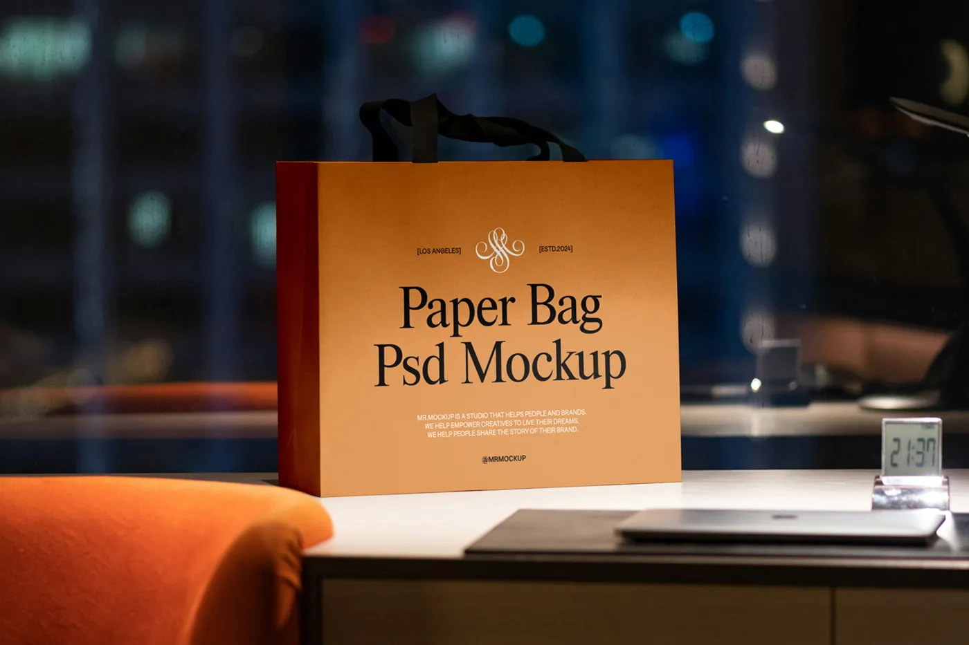 Ücretsiz kağıt butik çanta Mockup - Mr.Mockup