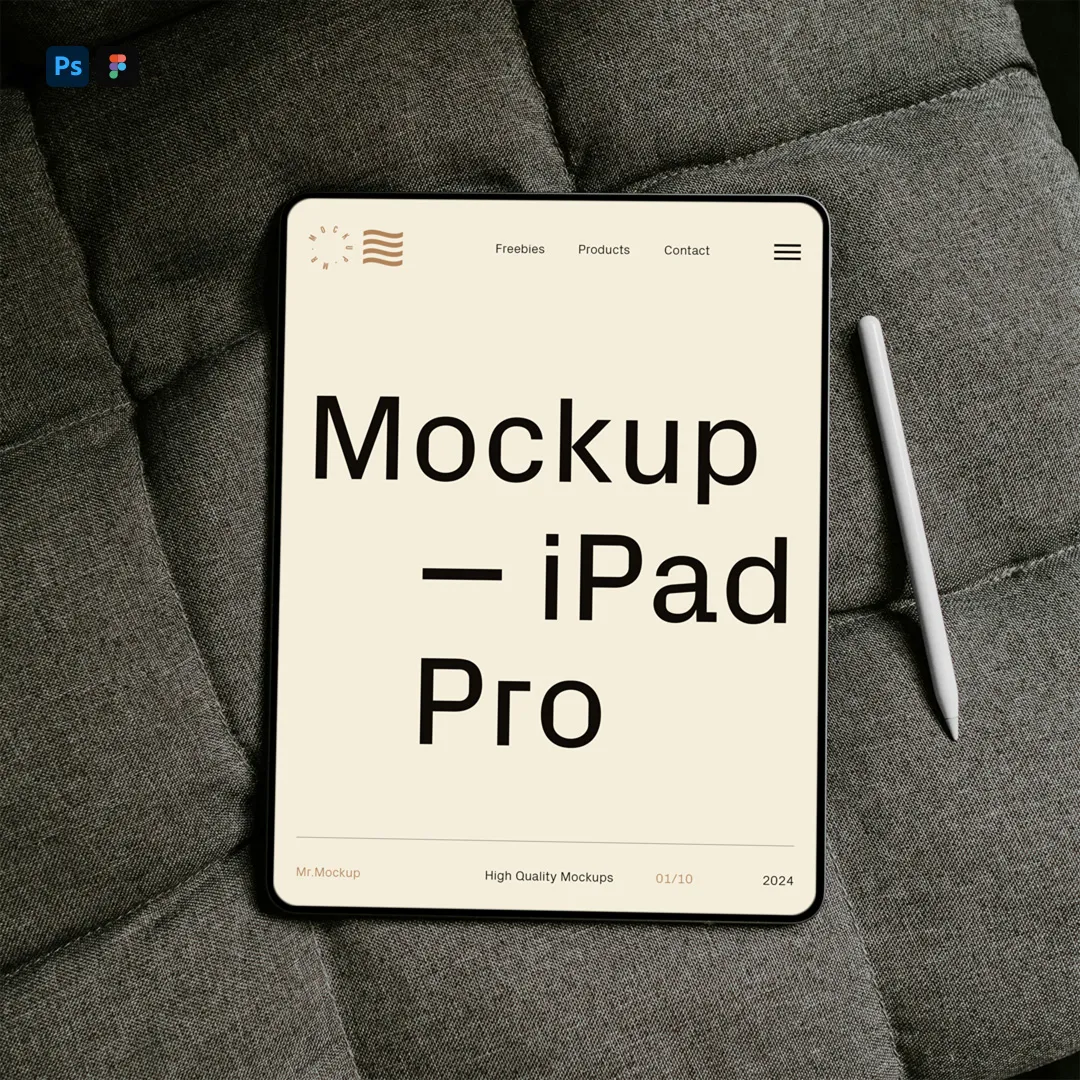 Kalem Mockup ile Ücretsiz iPad Pro - Mr.Mockup