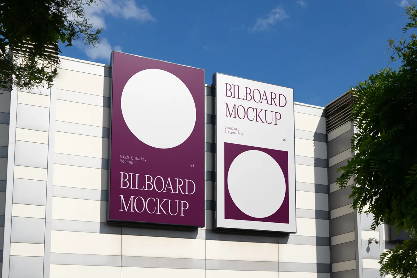Bina Mockup'ta Ücretsiz Dikey Billeler - Mr.Mockup