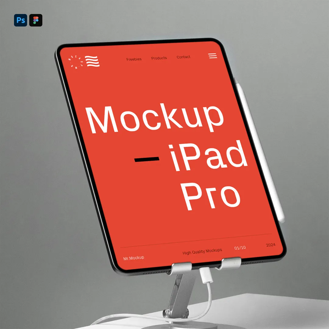 Ücretsiz iPad Pro Mockup - Mr.Mockup