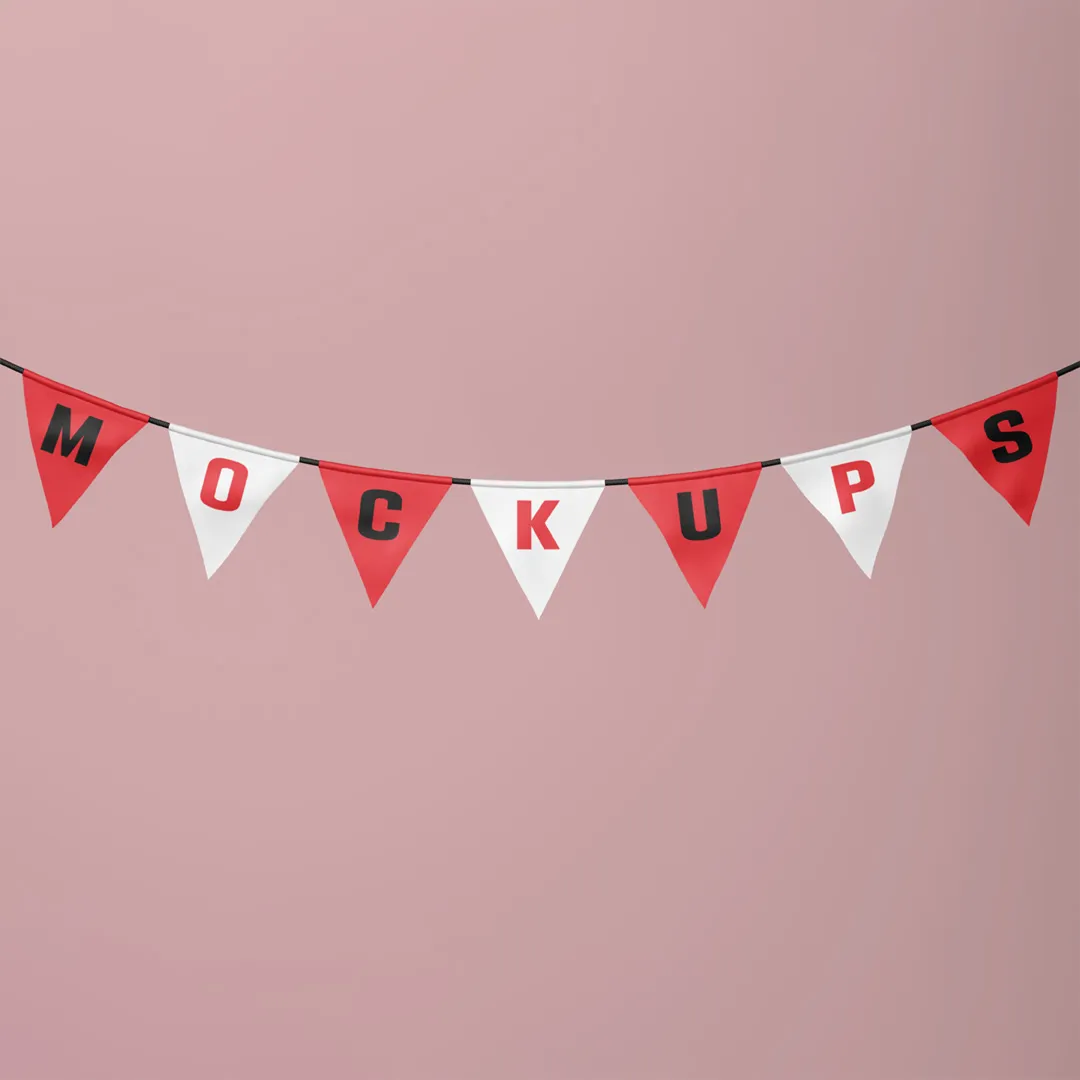 Ücretsiz çelenk bayrağı Mockup - Mr.Mockup