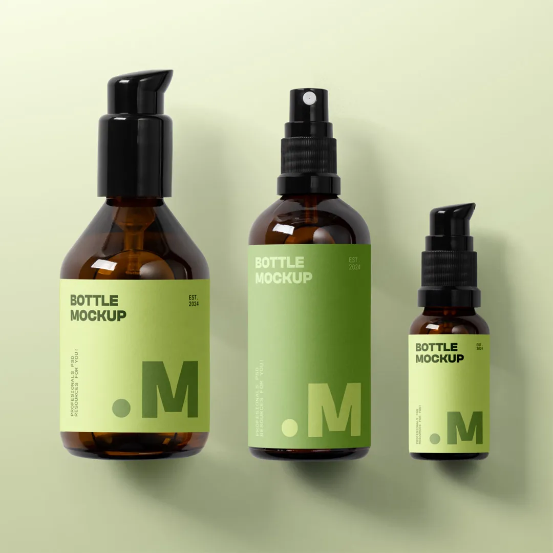 Ücretsiz Kozmetik Ambalaj Şişesi Mockup - Mr.Mockup