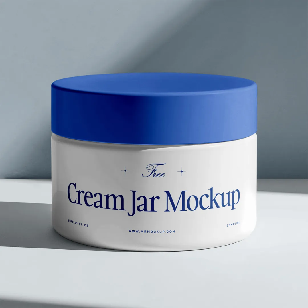 Ücretsiz Krem Kavanoz Mockup - Mr.Mockup