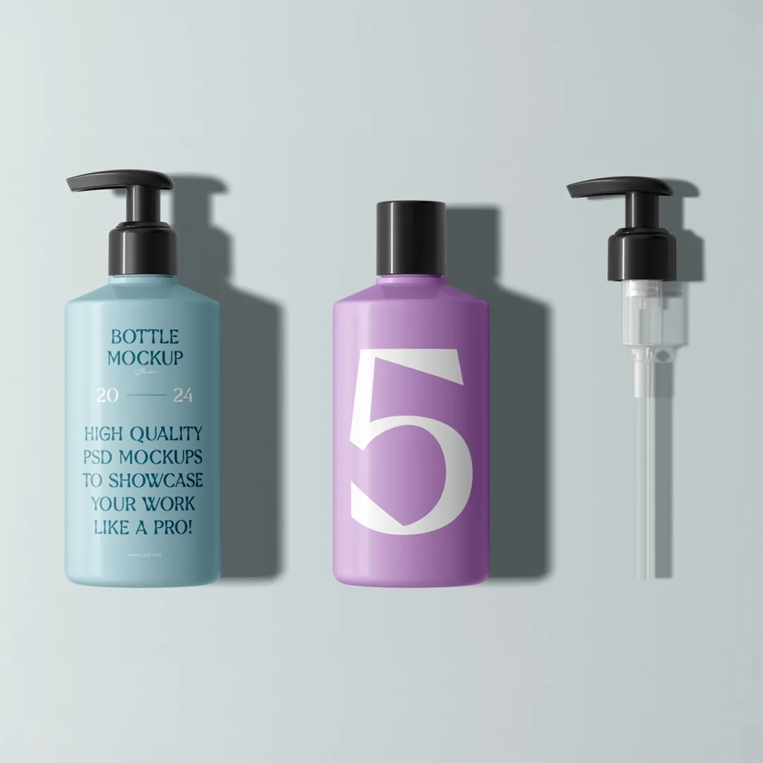 Pompa Mockups ile Ücretsiz Şişe - Mr.Mockup