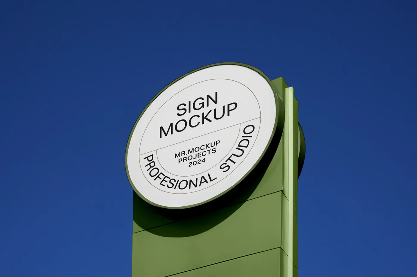 Free Circle Restaurant Sign Mockup - Mr.Mockup