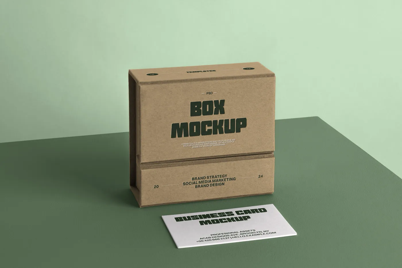 Kartvizit Mockup ile Ücretsiz Kutu - Mr.Mockup