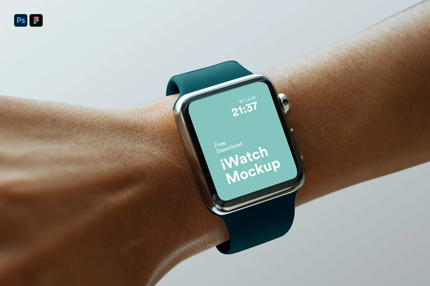 Bilek Maketinde Ücretsiz Apple Watch - Mr.Mockup