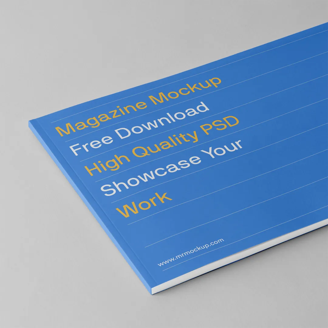 Ücretsiz Yatay Magazine Mockup - Mr.Mockup