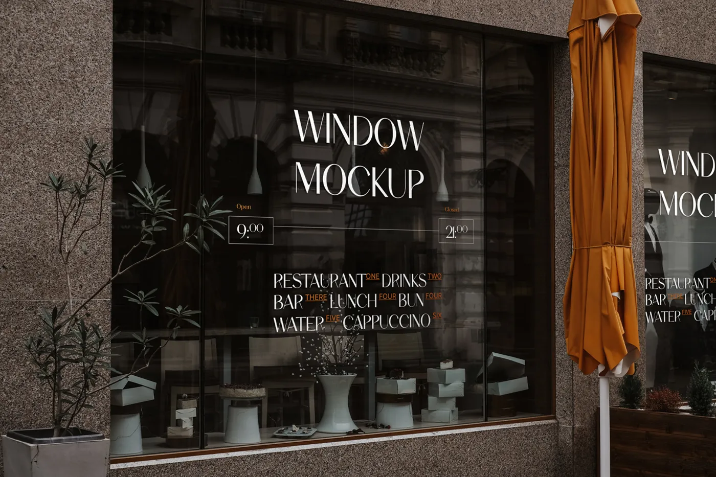 Ücretsiz pencere çıkartması Mockup - Mr.Mockup