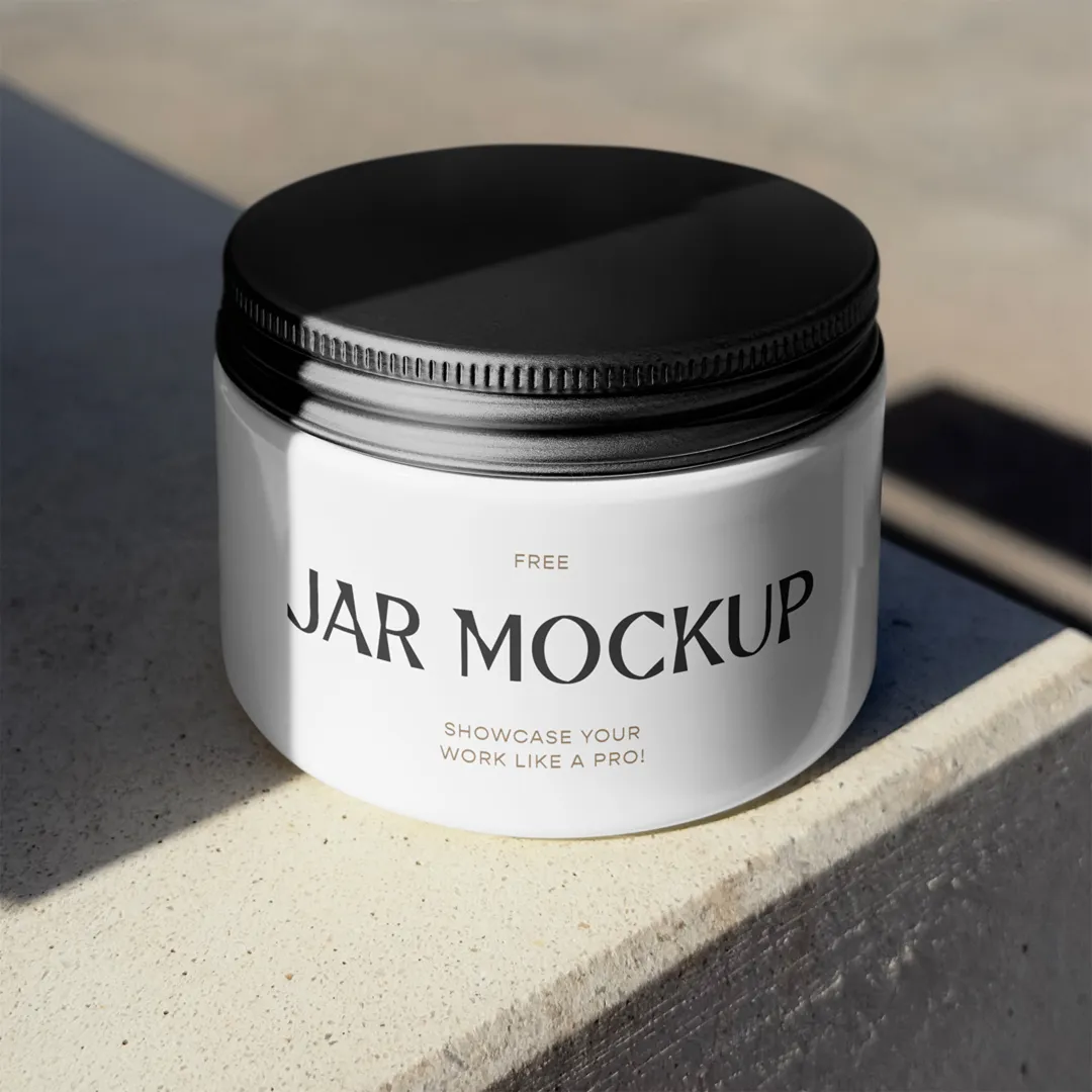 Ücretsiz Kozmetik Kavanoz Mockup - Mr.Mockup