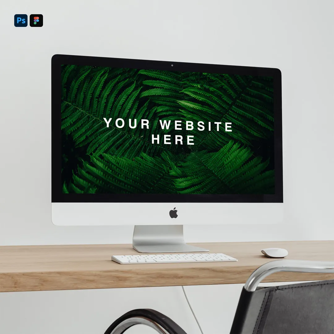 Ücretsiz iMac Pro Masa Mockup - Mr.Mockup