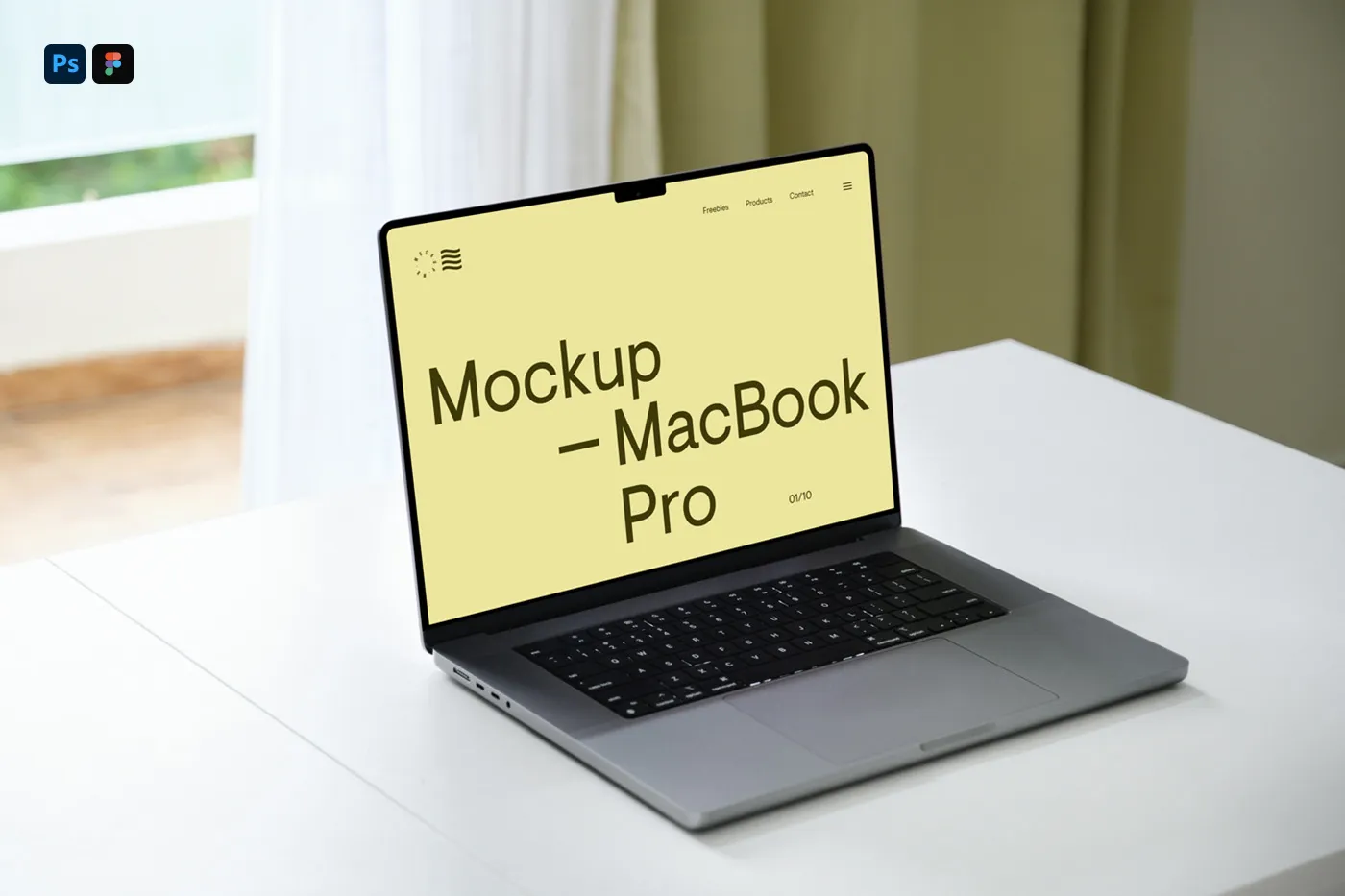 Ücretsiz Modern MacBook Pro Scene Mockup - Mr.Mockup