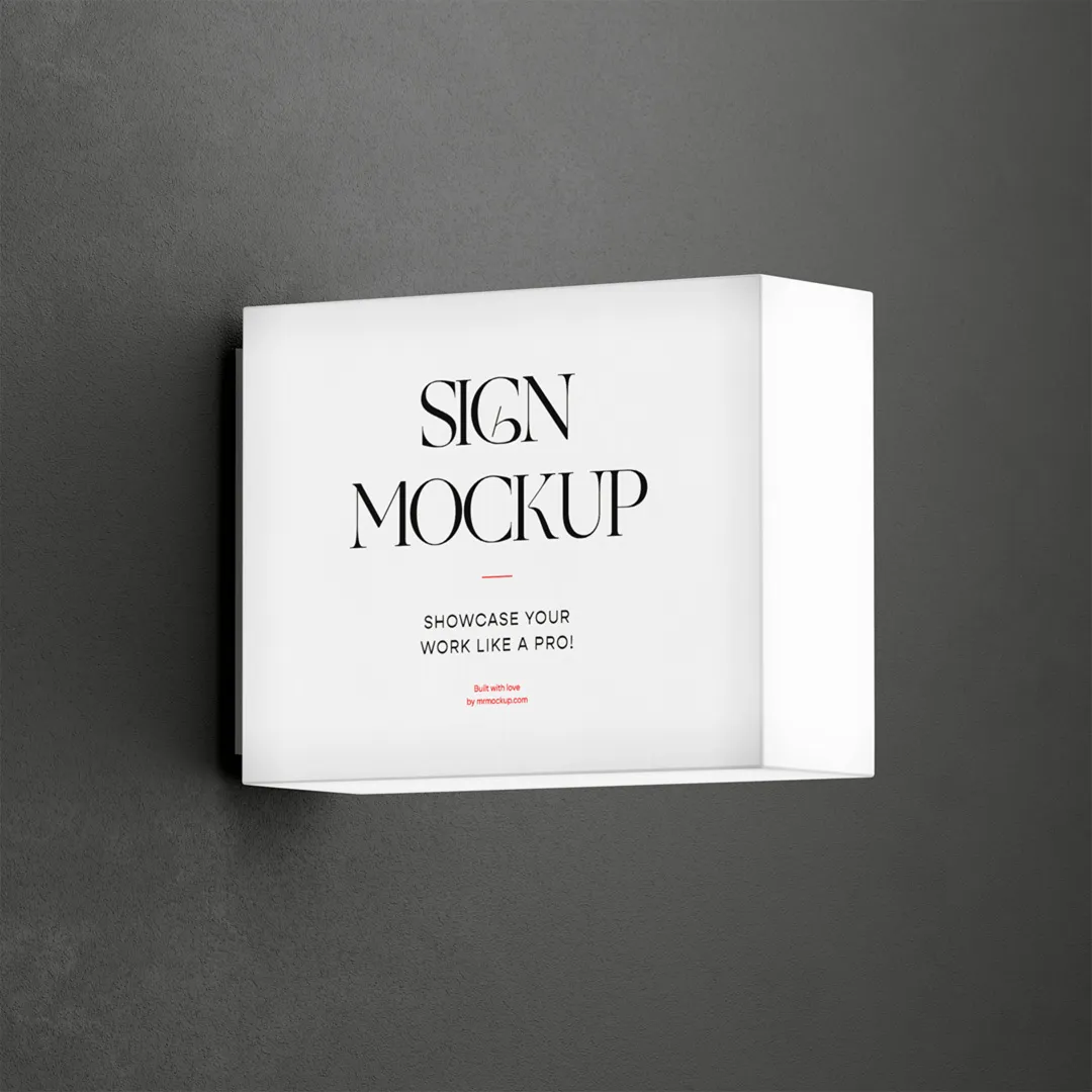 Ücretsiz ışık kutusu işareti Mockup - Mr.Mockup