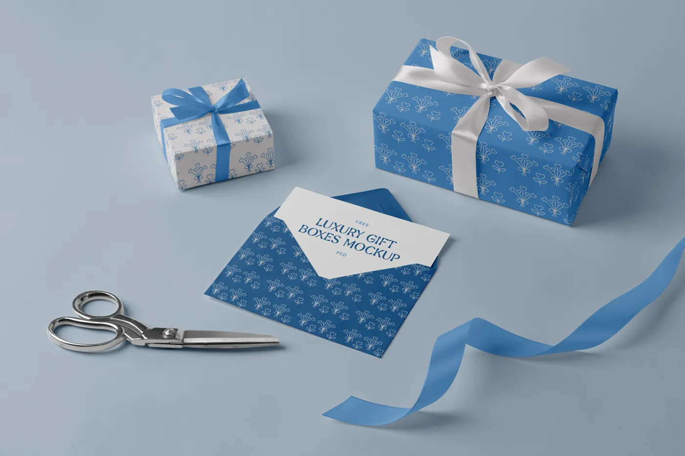 Ücretsiz lüks hediye kutuları Mockup - Mr.Mockup