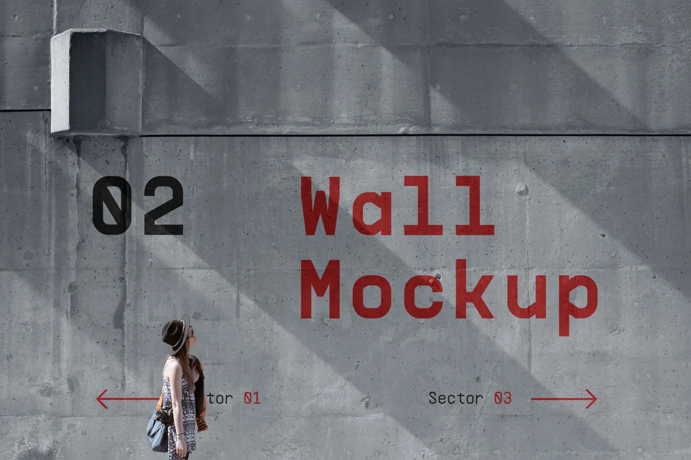 Ücretsiz Beton Duvar Mockup - Mr.Mockup
