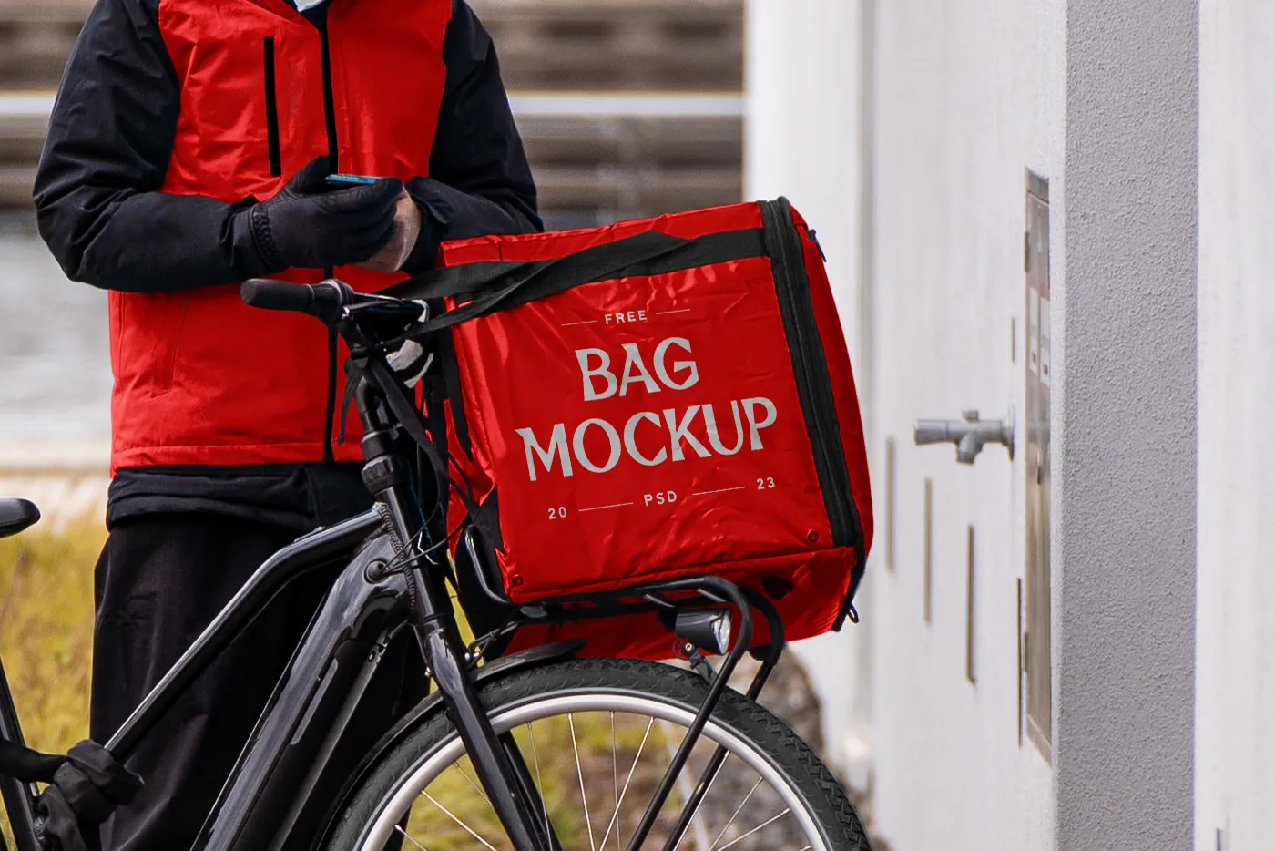 Ücretsiz gıda dağıtım adamı Mockup - Mr.Mockup