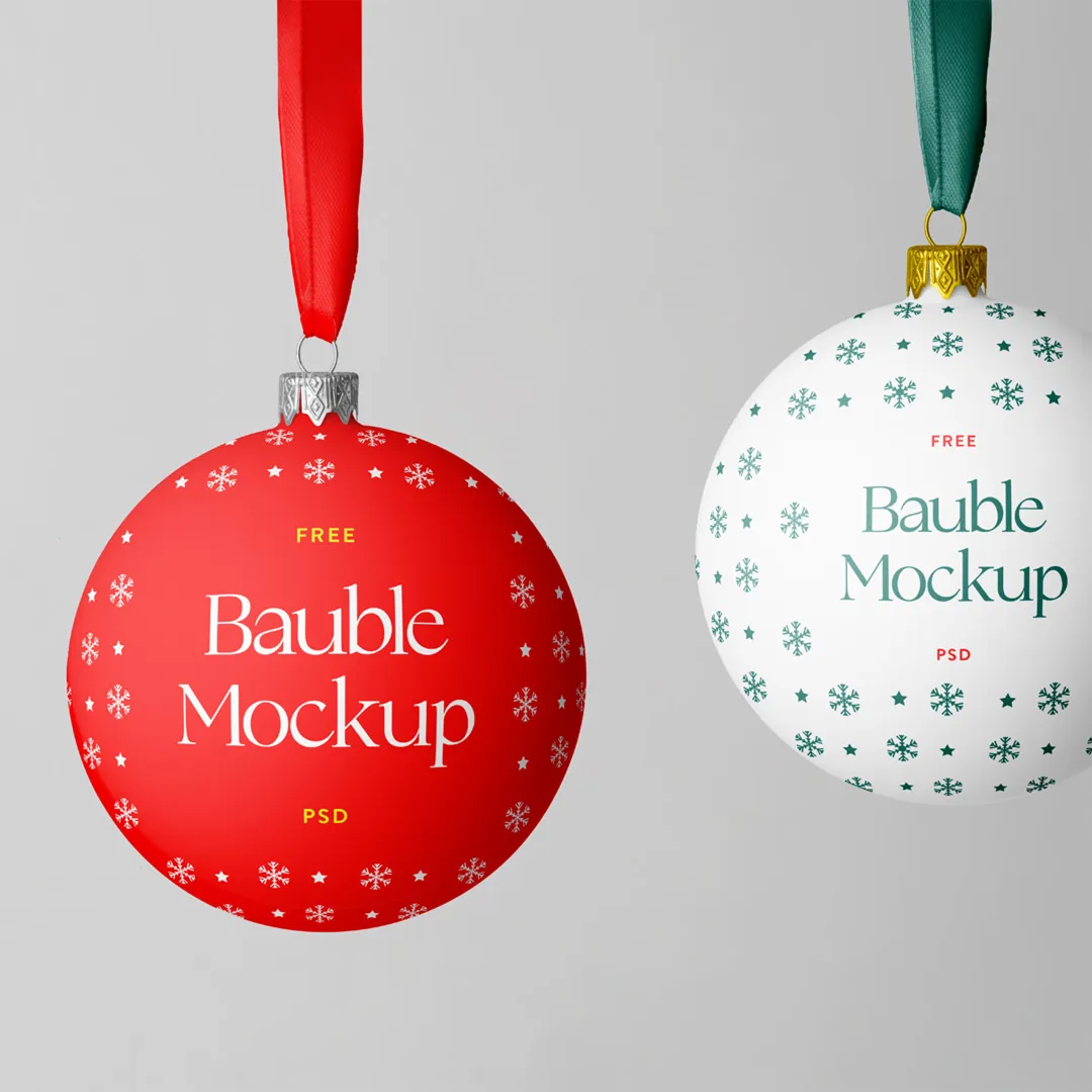 Ücretsiz Bauble Mockup - Mr.Mockup